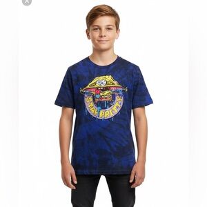 Kids Sponge Bob Stay Pretty Graphic Tee Blue T-Shirt Short Sleeve Boy Large 14